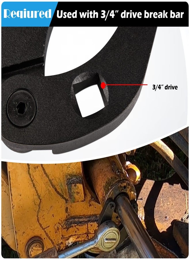 Sunluway 1266 Adjustable Gland Nut Wrench Universal Hydraulic Cylinders Spanner Wrench on Most Farm & Construction Equipment for Remove 2"-6" Gland Nuts - Image 5